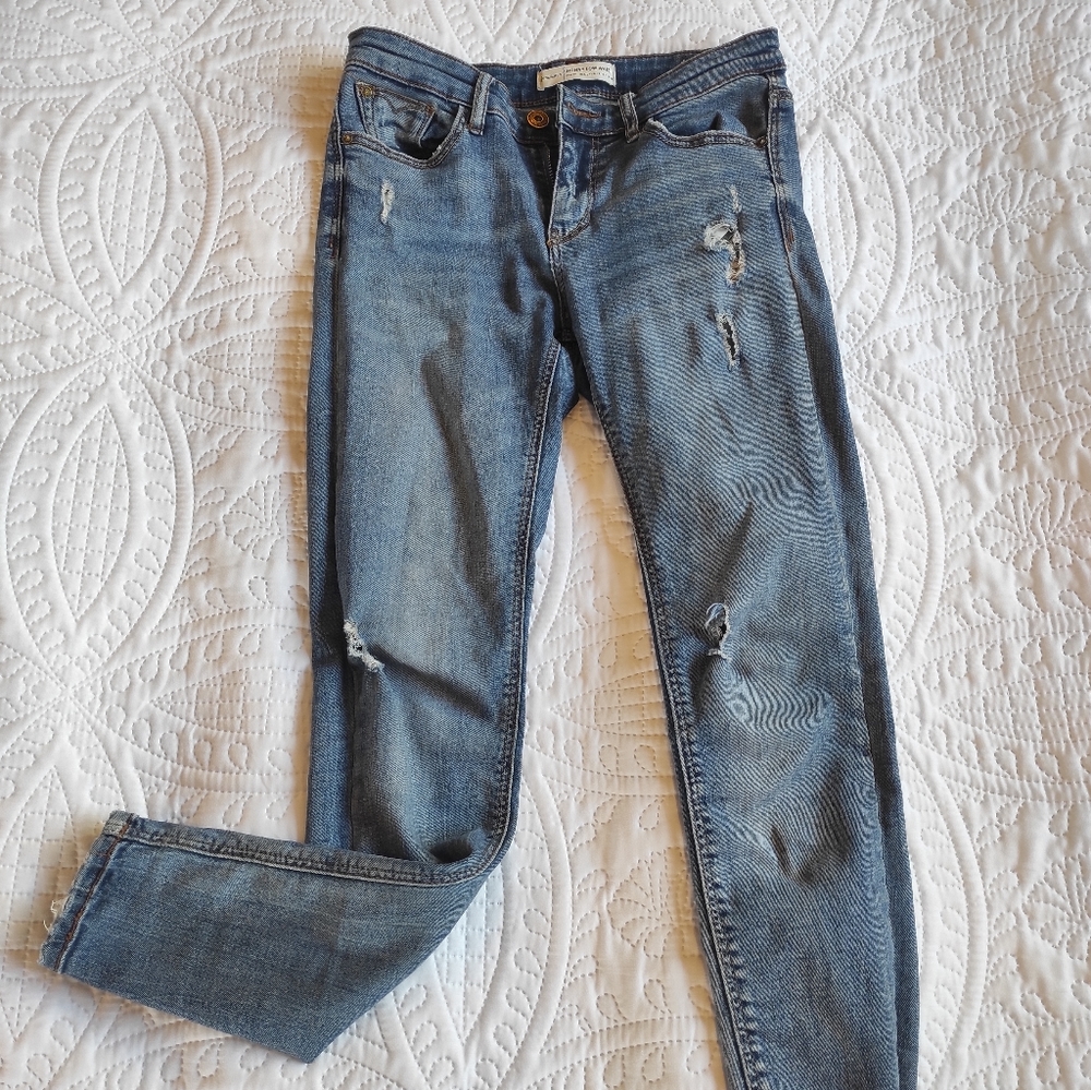 Skinny Low Waist Ripped Stretch Jeans